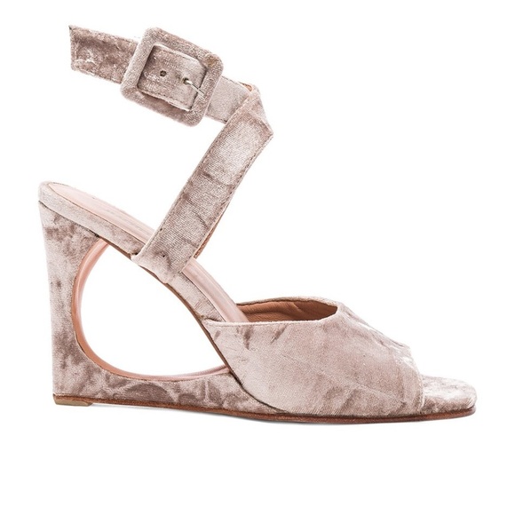 Rachel Comey Velvet Ankle Strap Wedge Sandals Velvet Size 5 - Picture 2 of 6